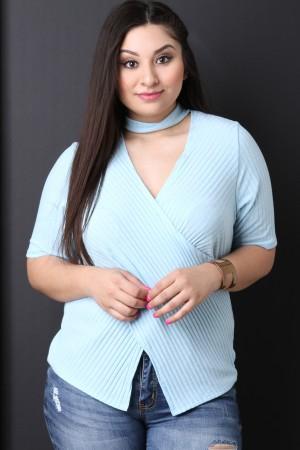 Overlapping Envelope Mock Choker Top