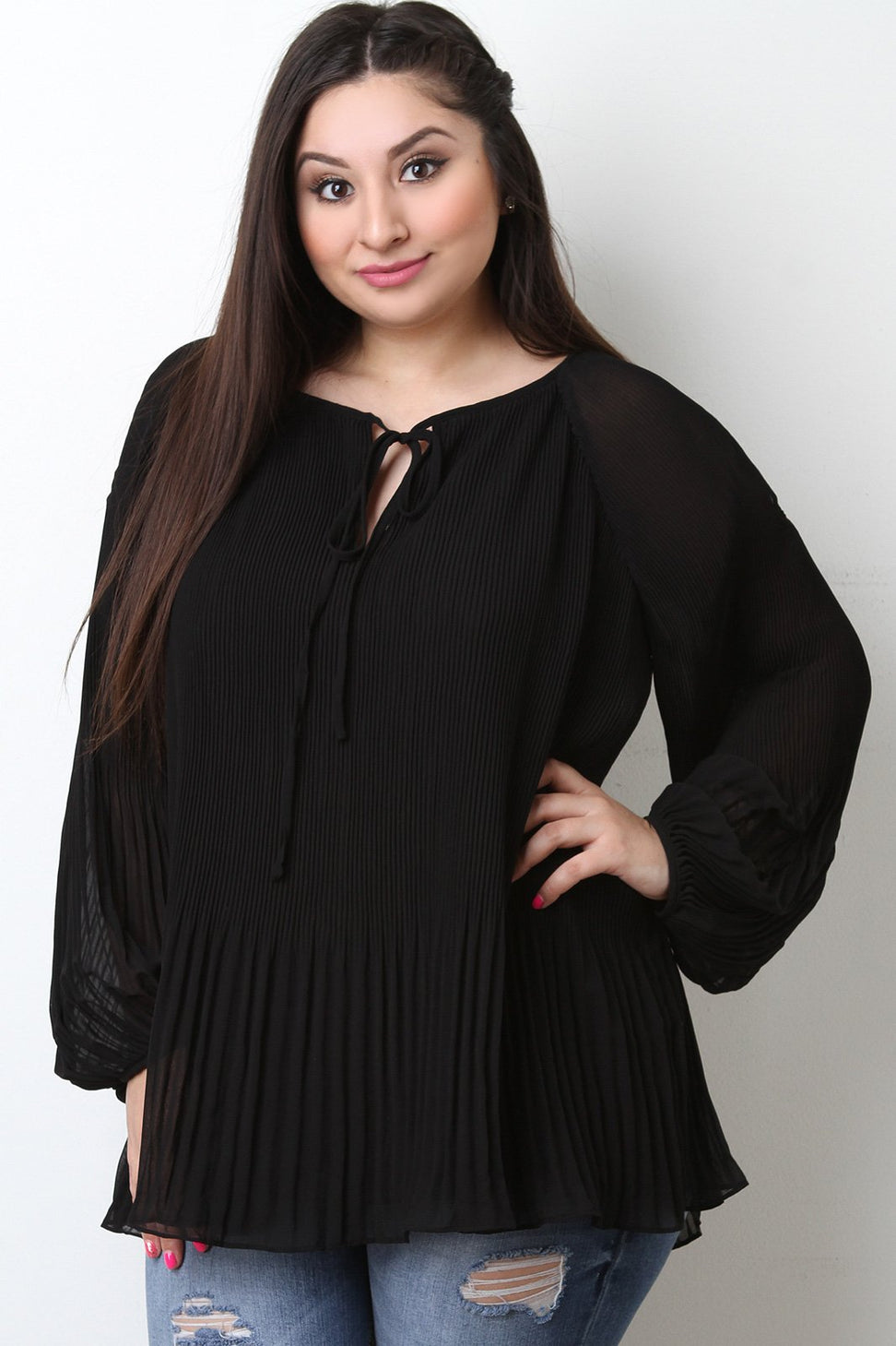 Chiffon Pleated Blouse