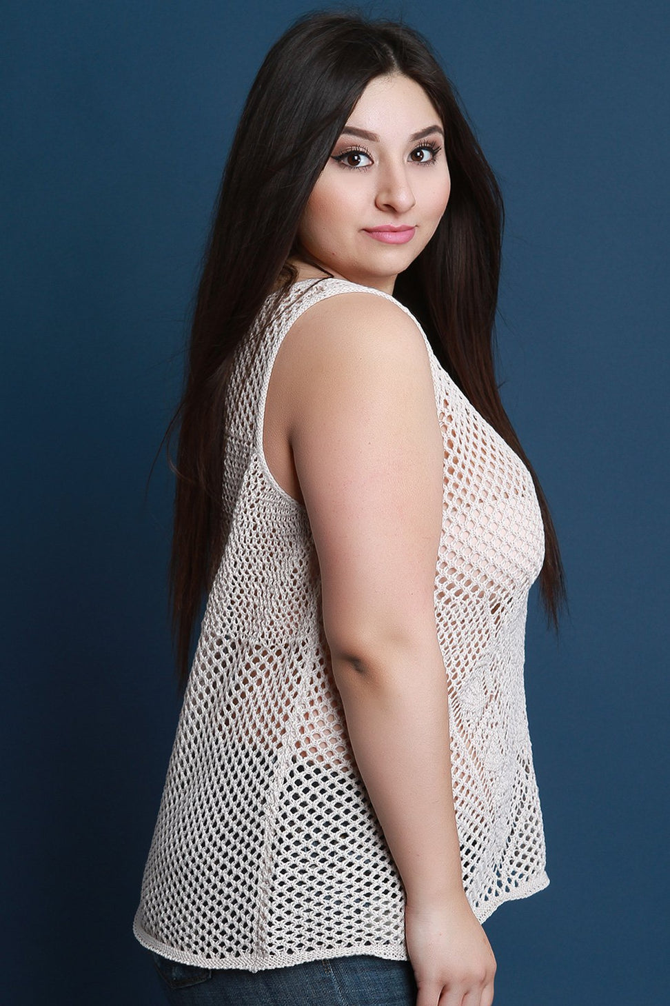 Loose Crochet Knit Sleeveless Top - NoveltyOne