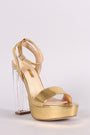 Liliana Patent Ankle Strap Platform Chunky Clear Heel