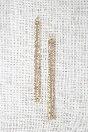 Rhinestone Long Tassel Dangle Earrings