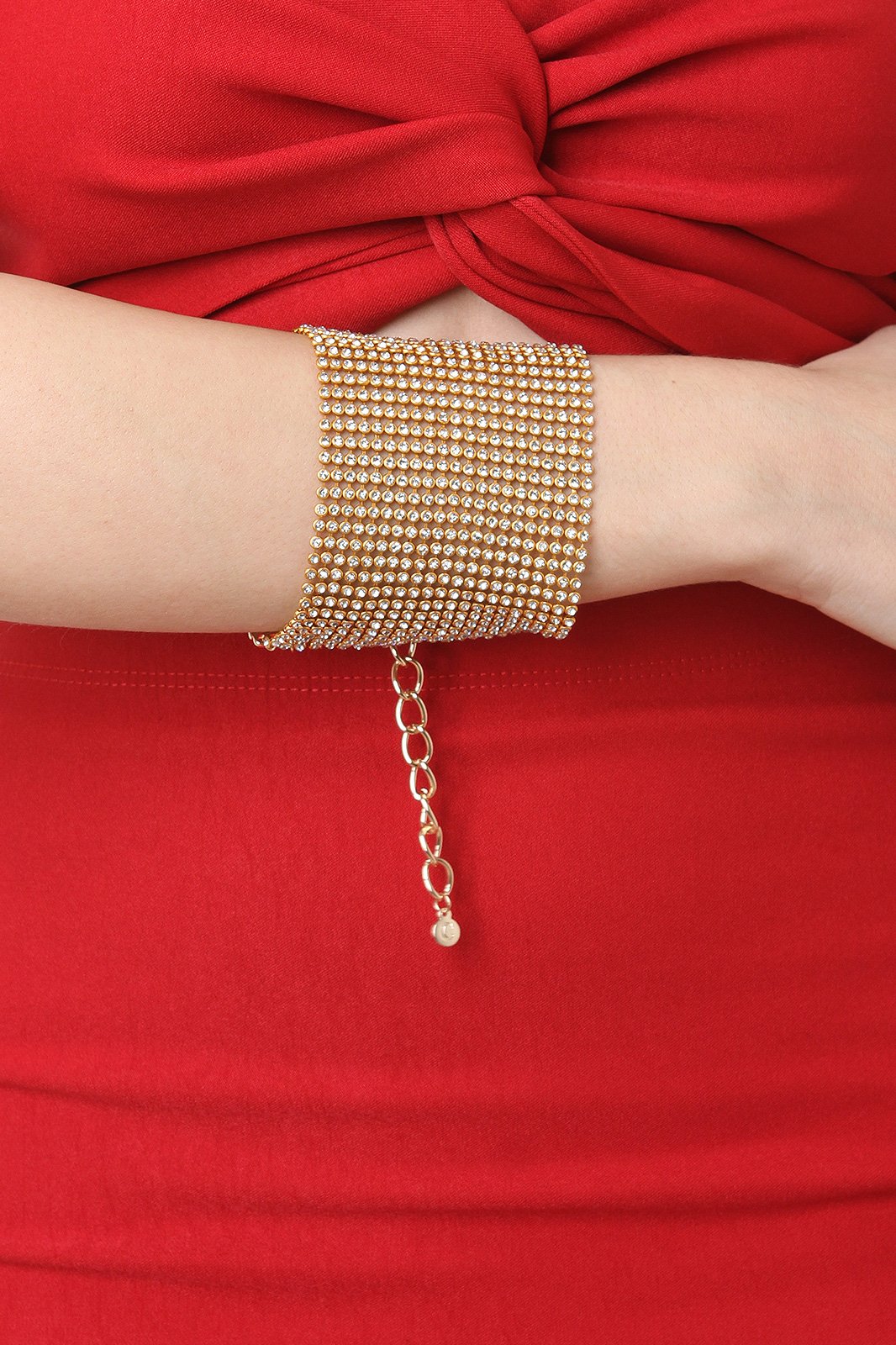 Shiny Rhinestone Thick Band Bracelet