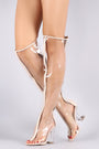 Qupid Peep Toe Chunky Clear Heeled Over-The-Knee Boots