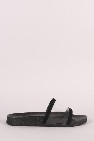 Shoe Republic LA Clear Open Toe Slide Sandal