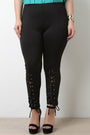 Eyelet Corset Lace Up Stretchy Pants