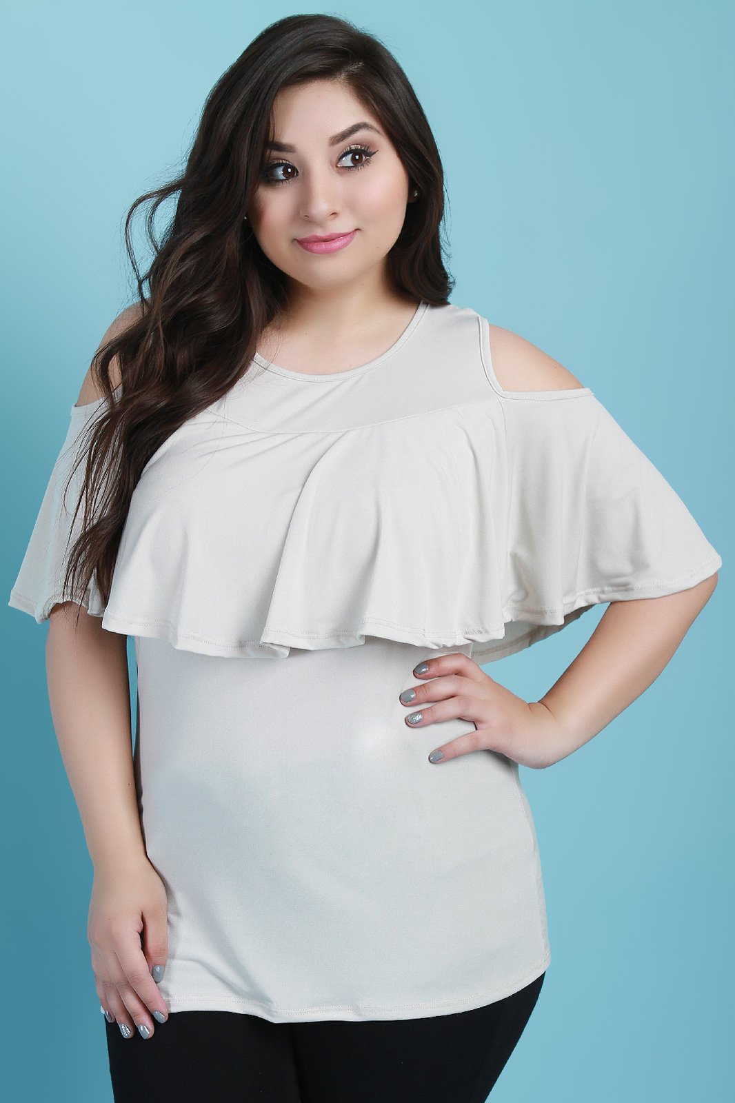Flutter Tier Cold Shoulder Top - NoveltyOne