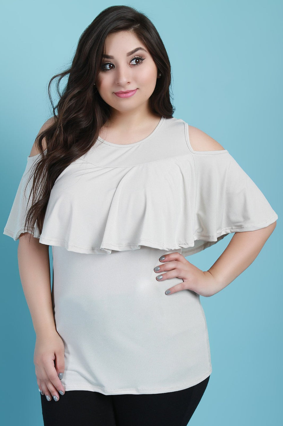 Flutter Tier Cold Shoulder Top - NoveltyOne