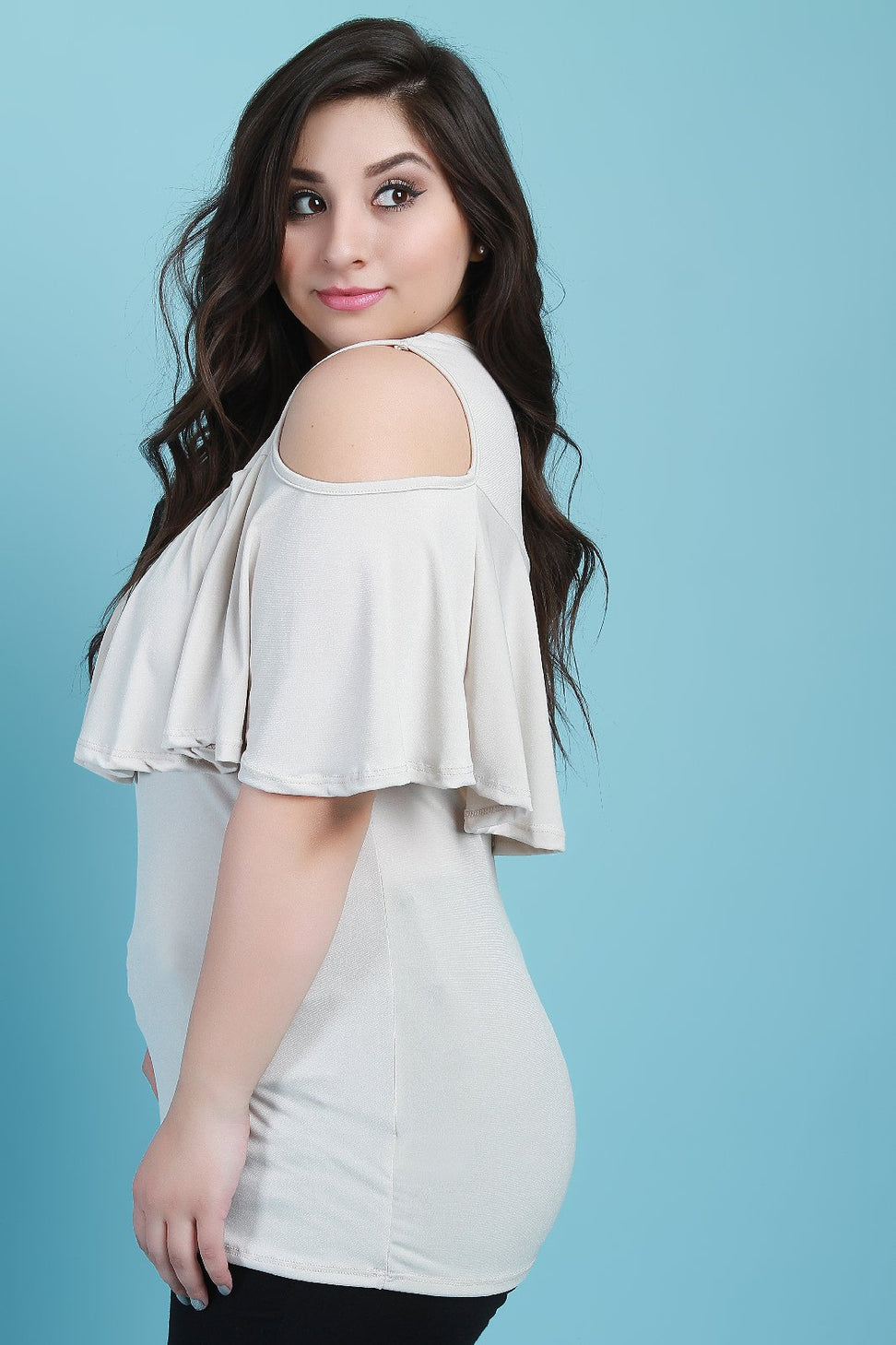 Flutter Tier Cold Shoulder Top - NoveltyOne