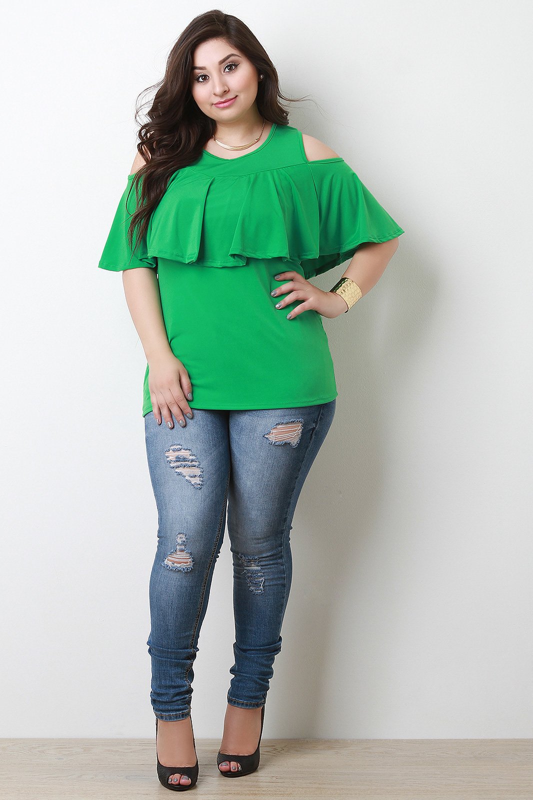 Flutter Tier Cold Shoulder Top - NoveltyOne