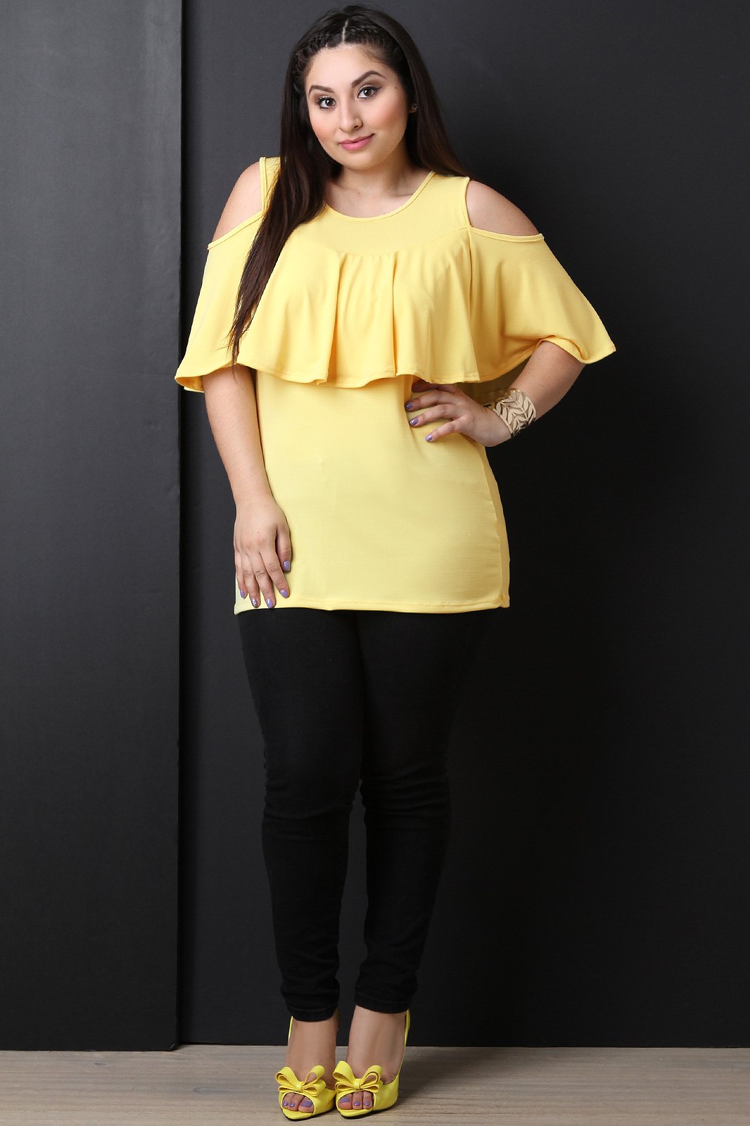 Flutter Tier Cold Shoulder Top - NoveltyOne