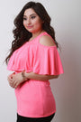 Flutter Tier Cold Shoulder Top - NoveltyOne
