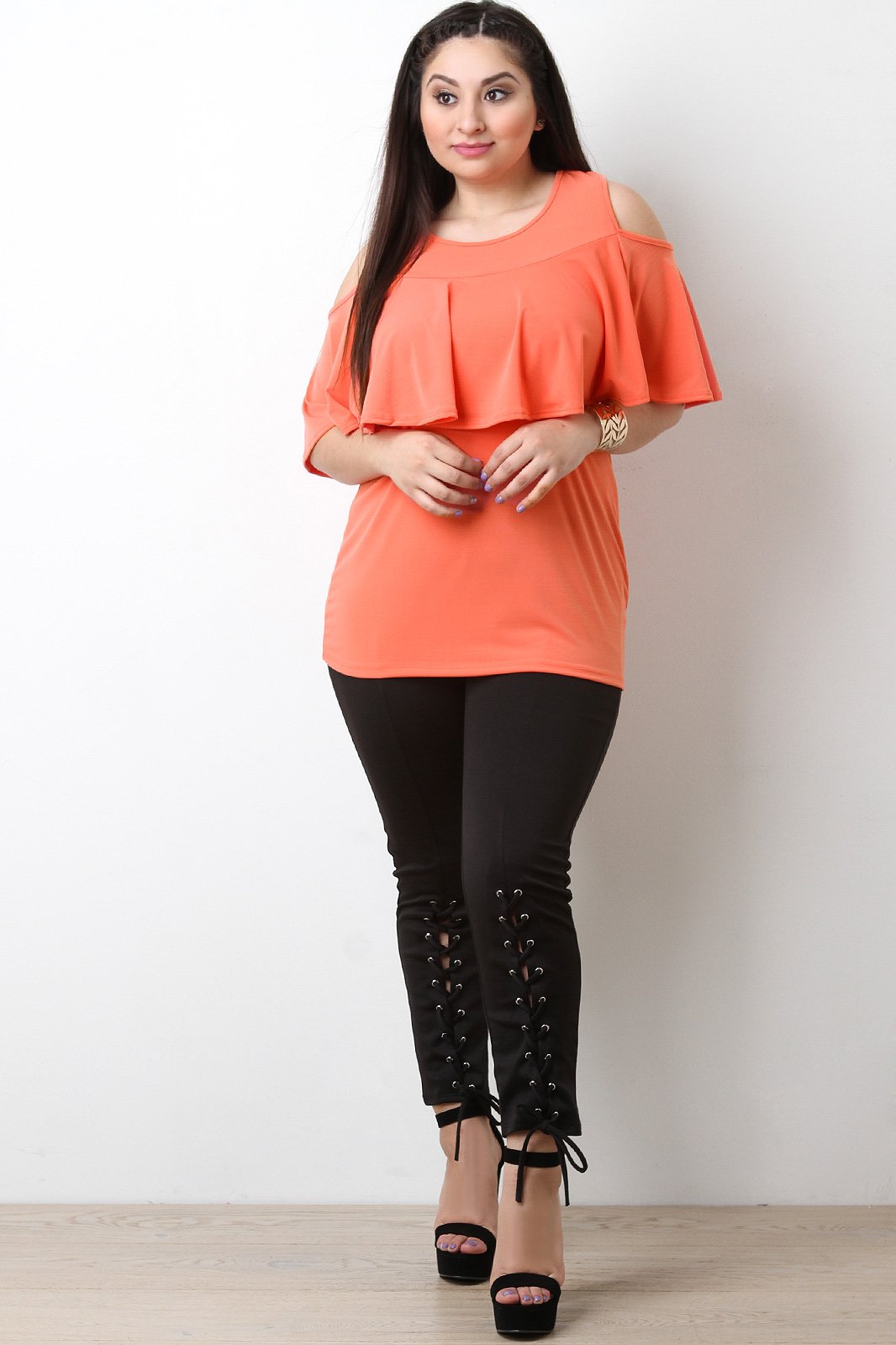 Flutter Tier Cold Shoulder Top - NoveltyOne