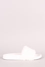 Bamboo Open Toe Fluffy Faux Fur Slide Sandal