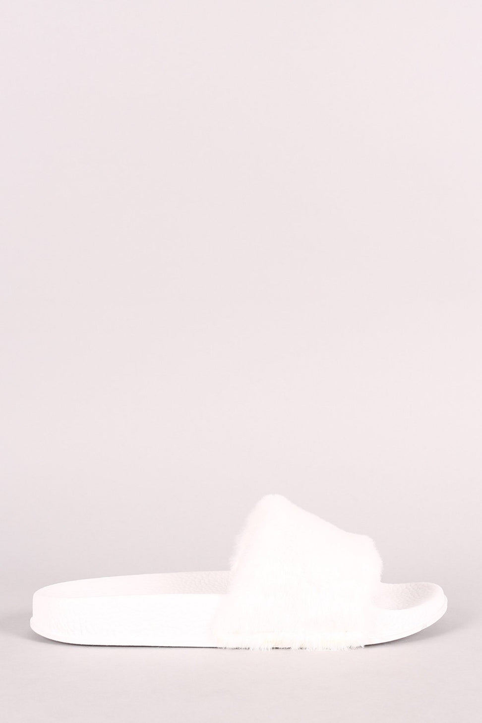 Bamboo Open Toe Fluffy Faux Fur Slide Sandal