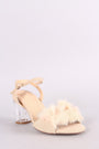 Liliana Fluffy Fur Chunky Clear Heel