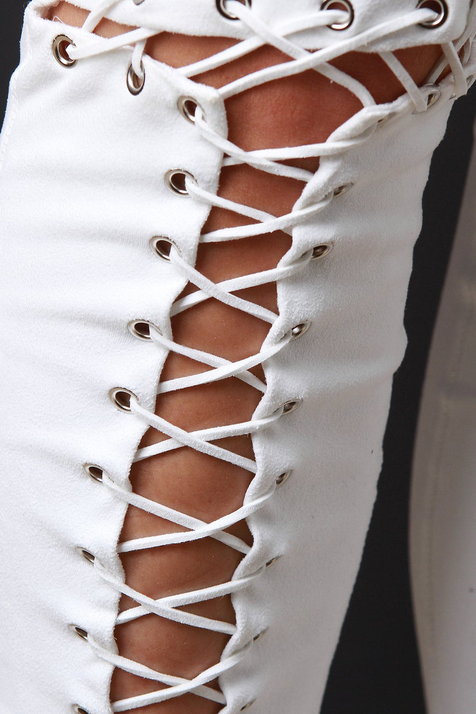 Lace-Up Vegan Suede Legging Pants