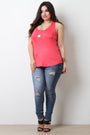 Sleeveless Jersey Knit Pocket Racerback Top
