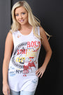 Distressed Rock Graphic Muscle Tank Top - NoveltyOne