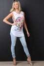 Distressed Rock Graphic Muscle Tank Top - NoveltyOne