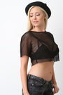 Fishnet Short Sleeves Crop Top - NoveltyOne