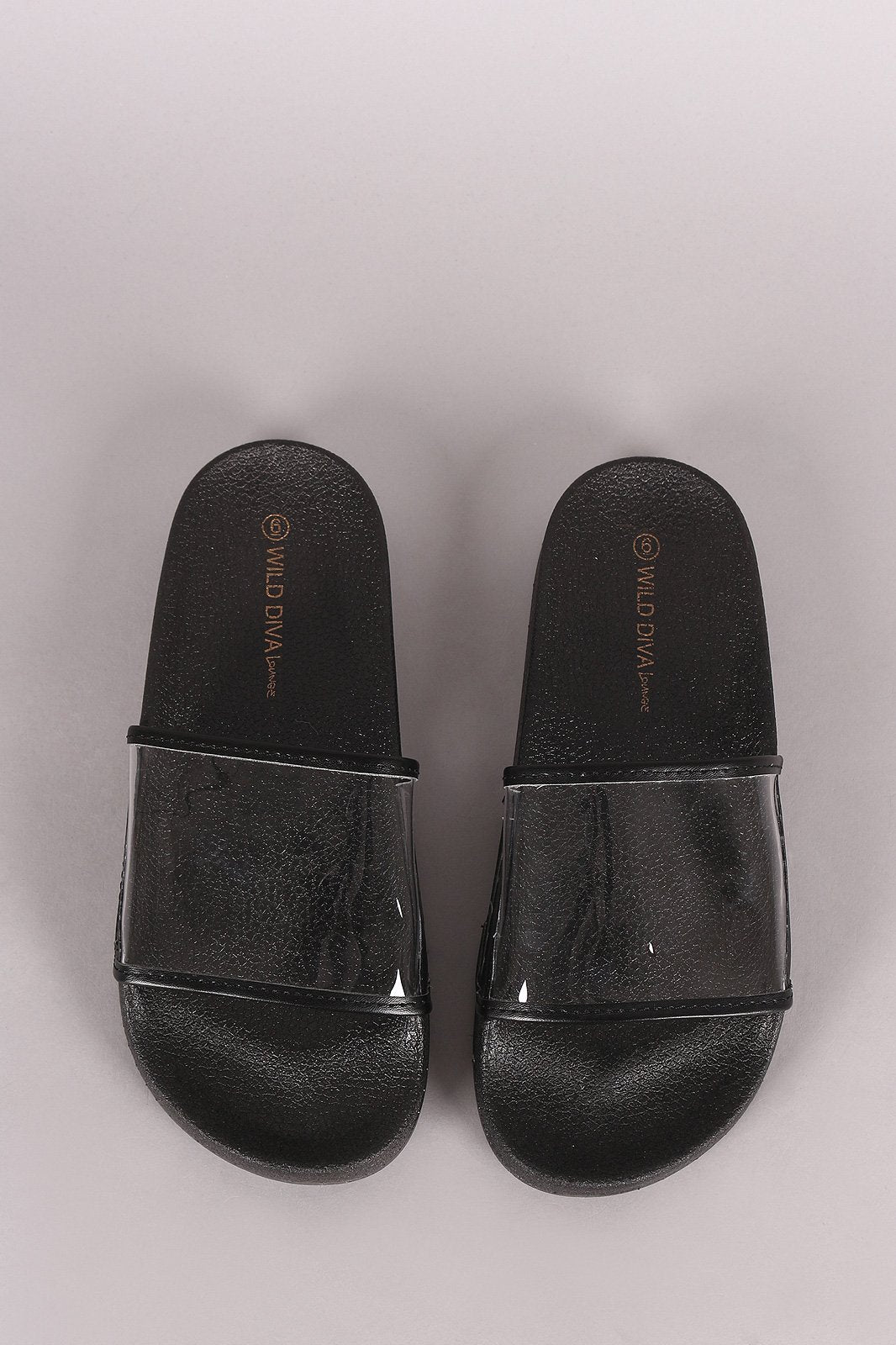 Wild Diva Lounge Transparent Band Open Toe Slide Sandal