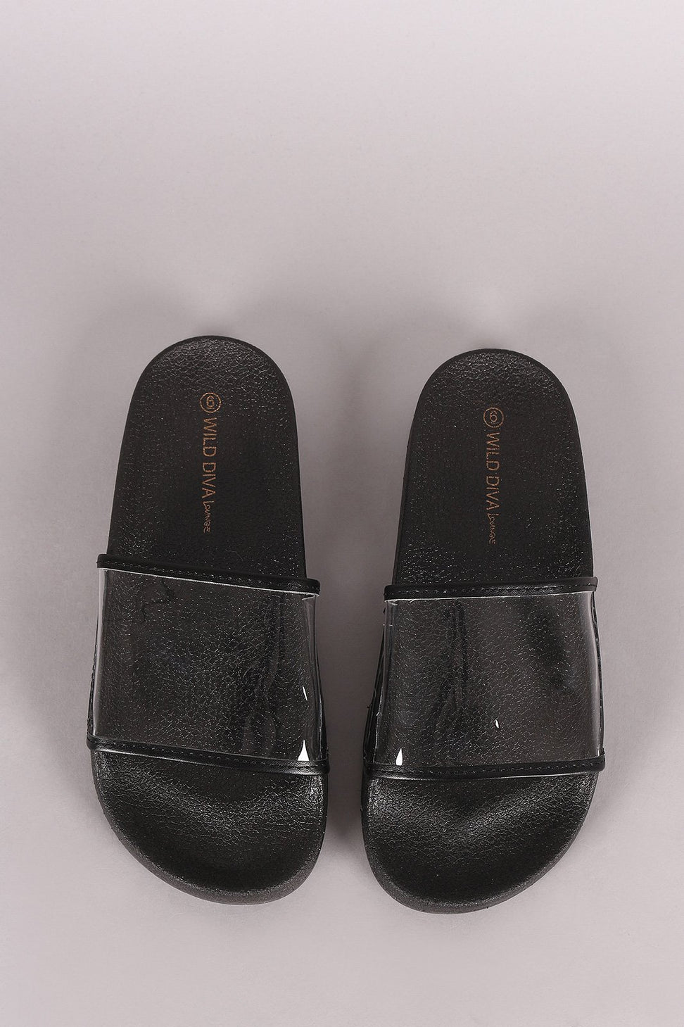 Wild Diva Lounge Transparent Band Open Toe Slide Sandal