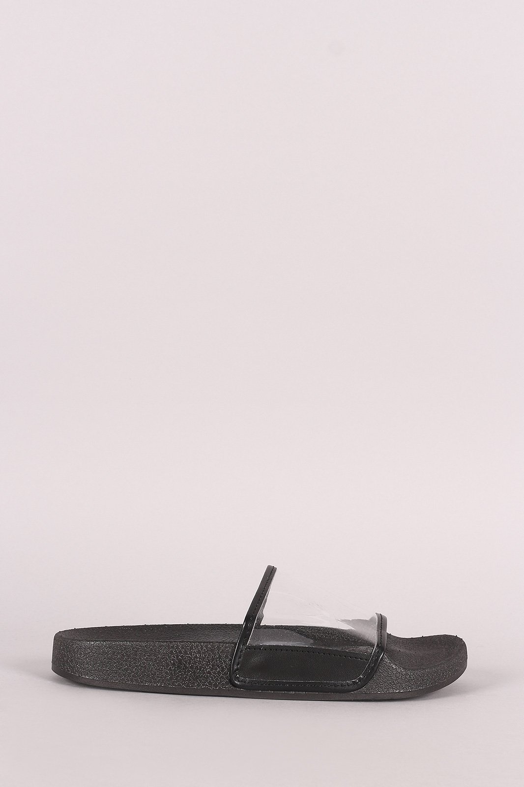 Wild Diva Lounge Transparent Band Open Toe Slide Sandal