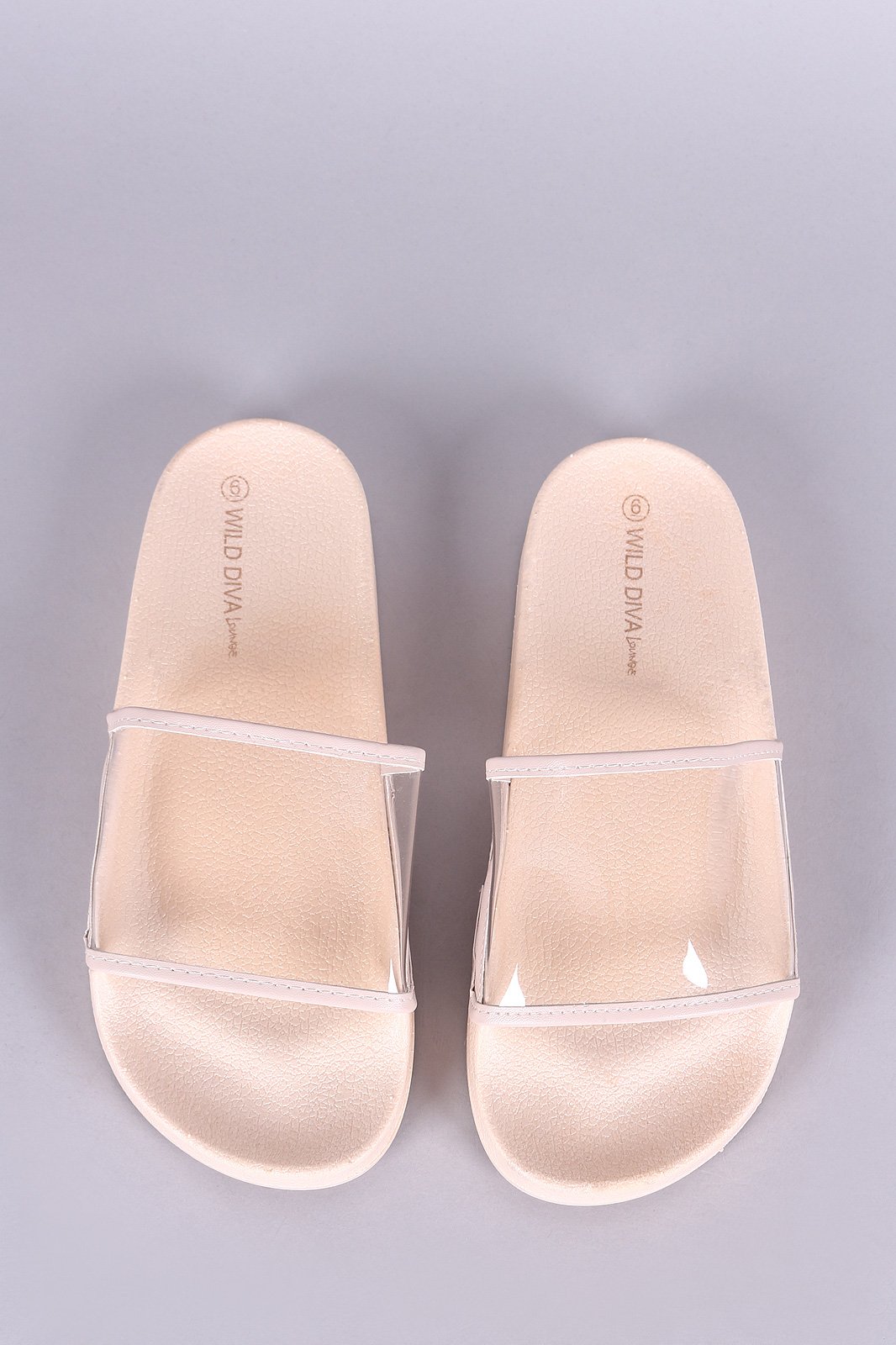 Wild Diva Lounge Transparent Band Open Toe Slide Sandal