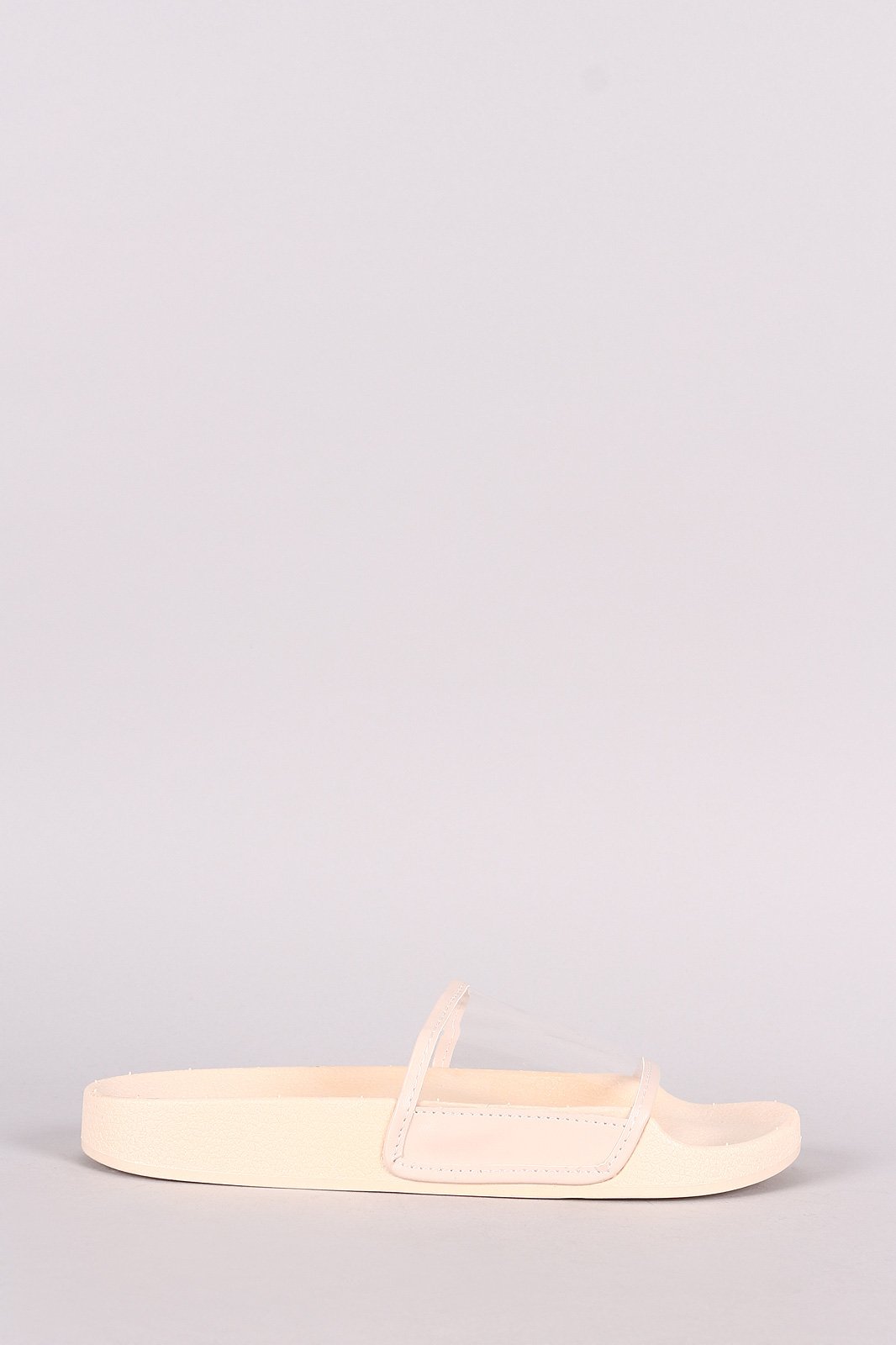 Wild Diva Lounge Transparent Band Open Toe Slide Sandal