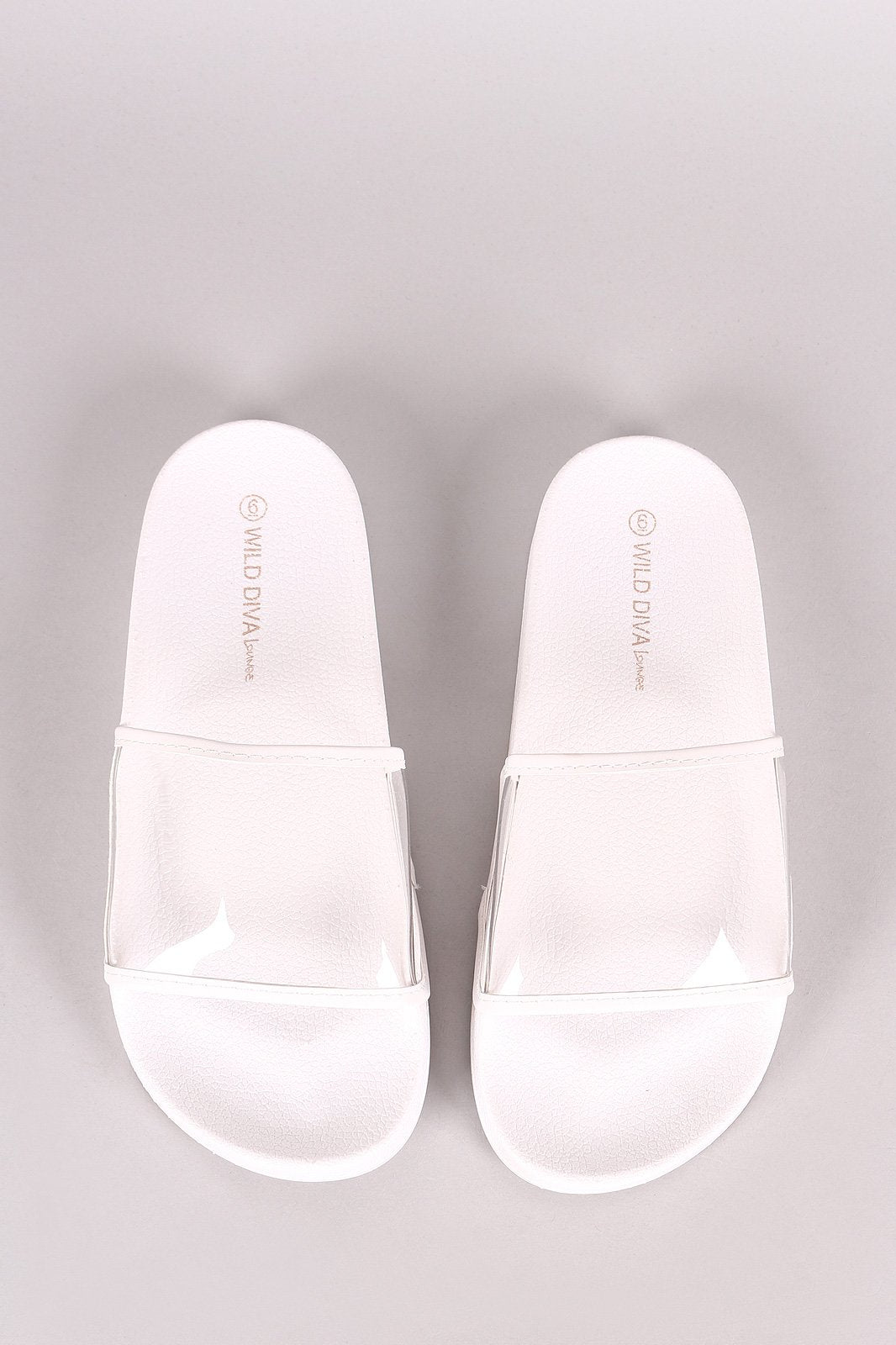 Wild Diva Lounge Transparent Band Open Toe Slide Sandal