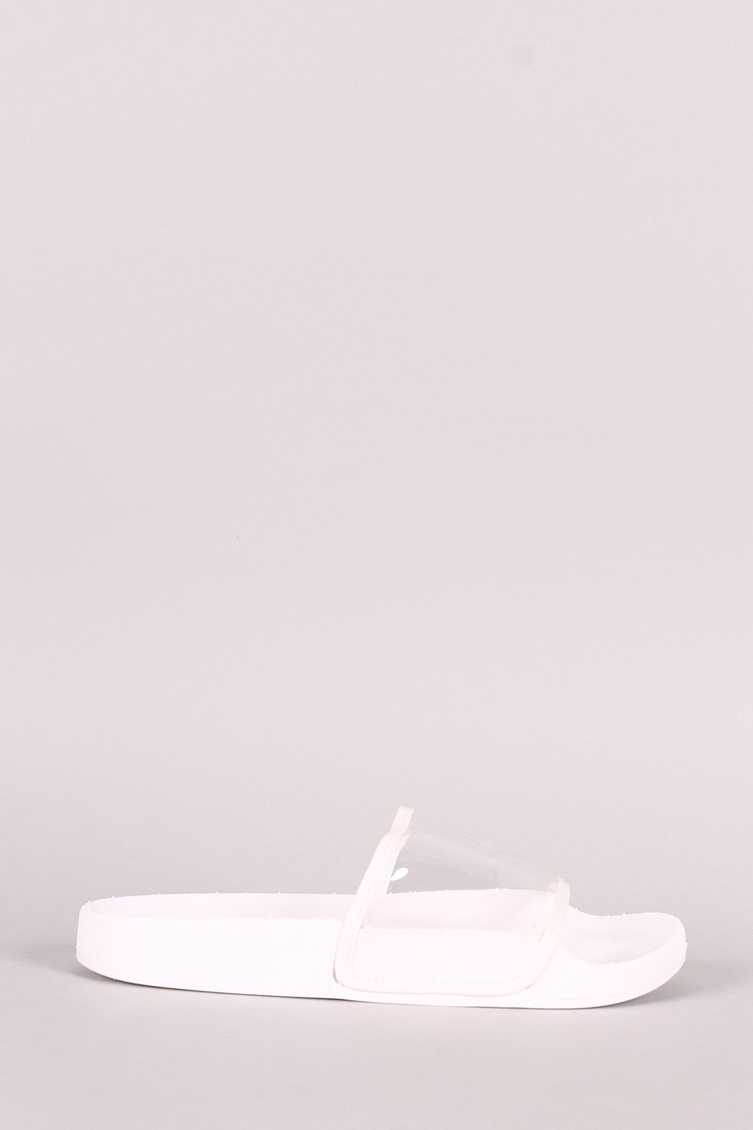 Wild Diva Lounge Transparent Band Open Toe Slide Sandal