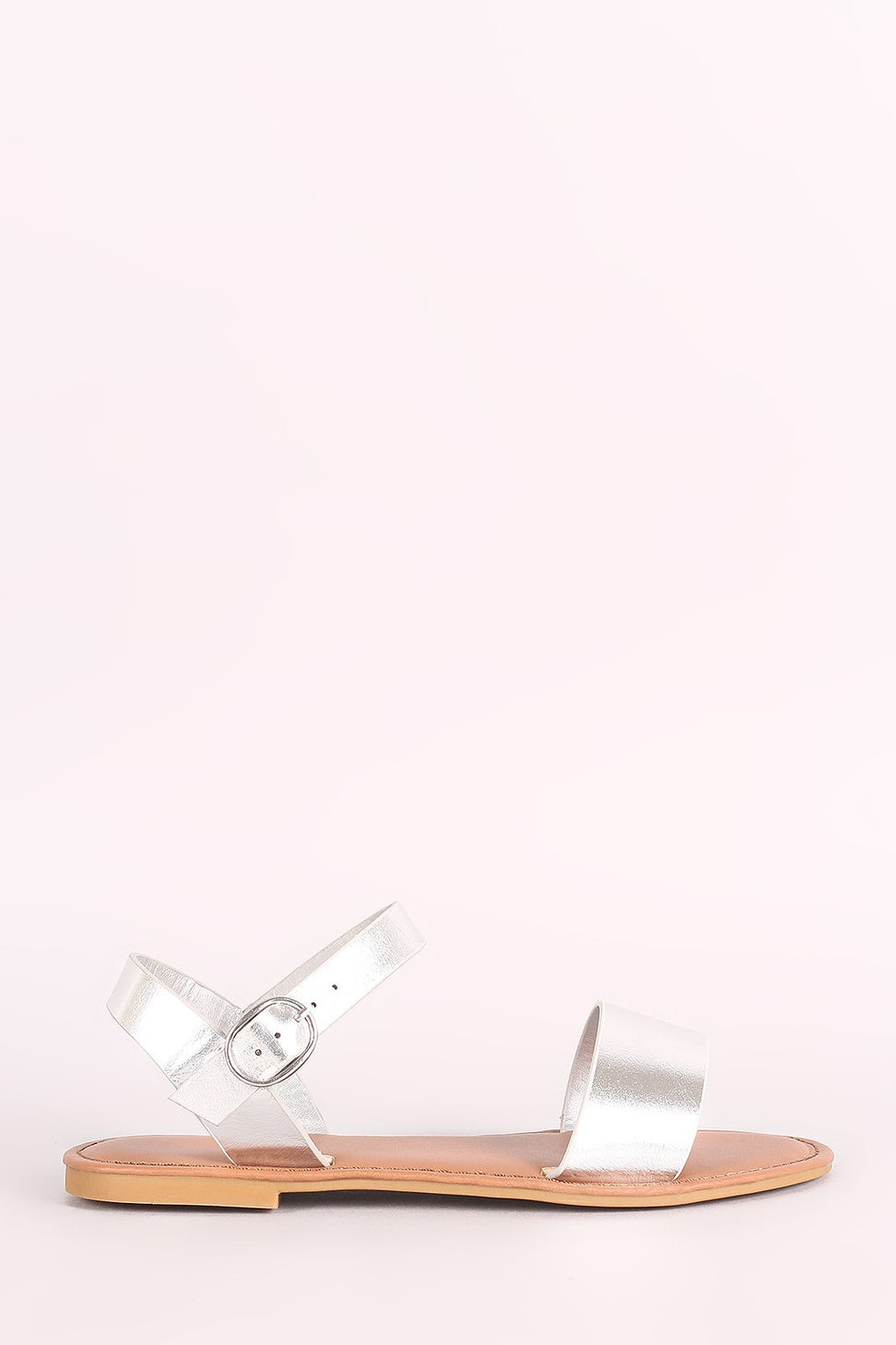 Bamboo One Band Ankle Strap Flat Sandal