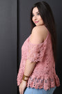 Floral Crochet Knit Cold Shoulder Top - NoveltyOne