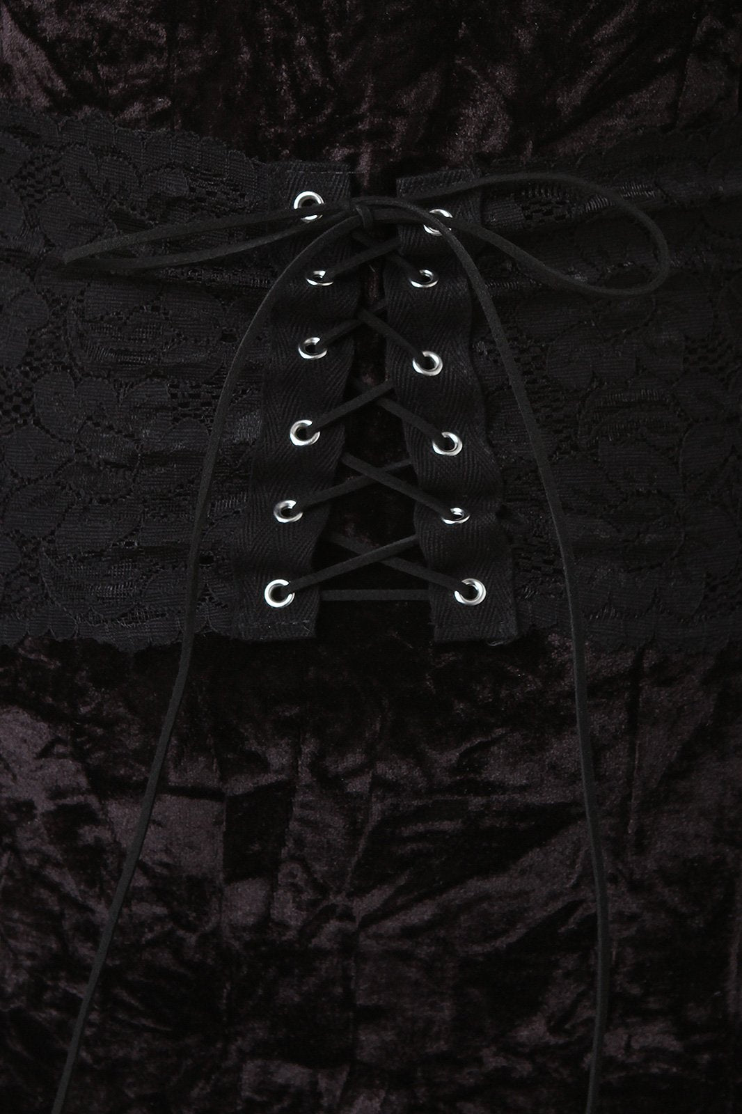 Velvet Sleeveless Lace Corset Midi Dress