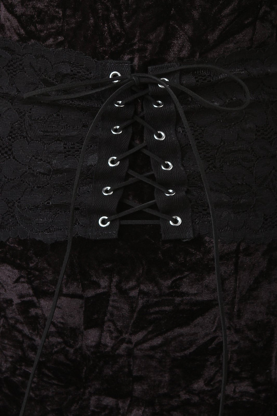 Velvet Sleeveless Lace Corset Midi Dress