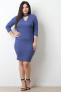 Mock Neck Cutout Ribbed Knit Dress - NoveltyOne
