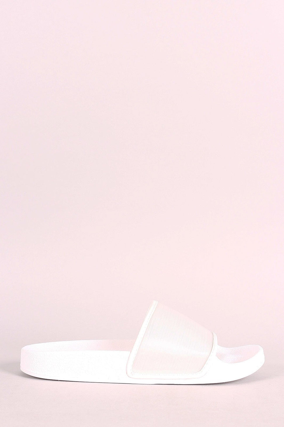 Qupid Open Toe Wide Band Slide Sandal