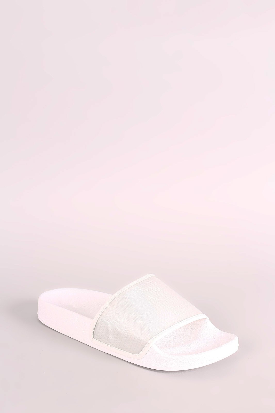 Qupid Open Toe Wide Band Slide Sandal