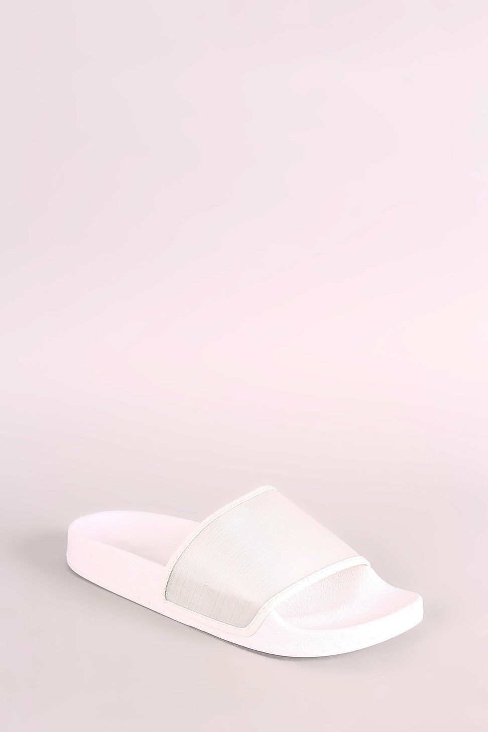 Qupid Open Toe Wide Band Slide Sandal