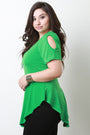 Cold Shoulder Peplum Top