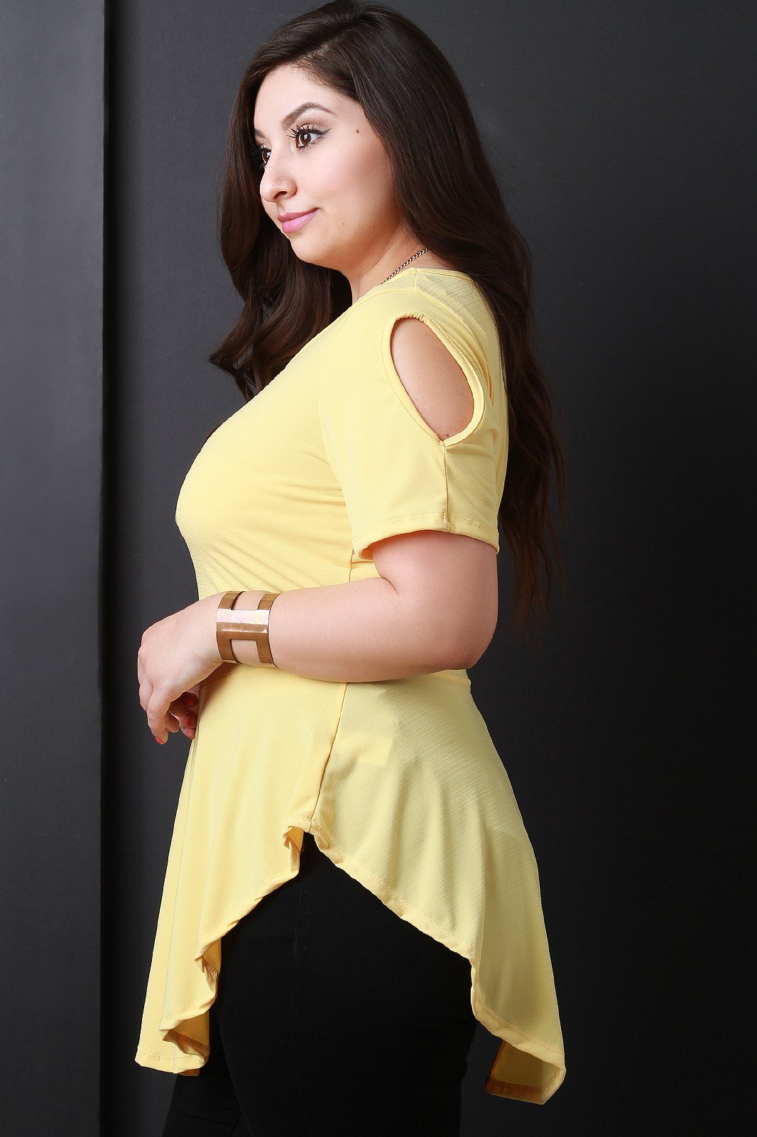 Cold Shoulder Peplum Top