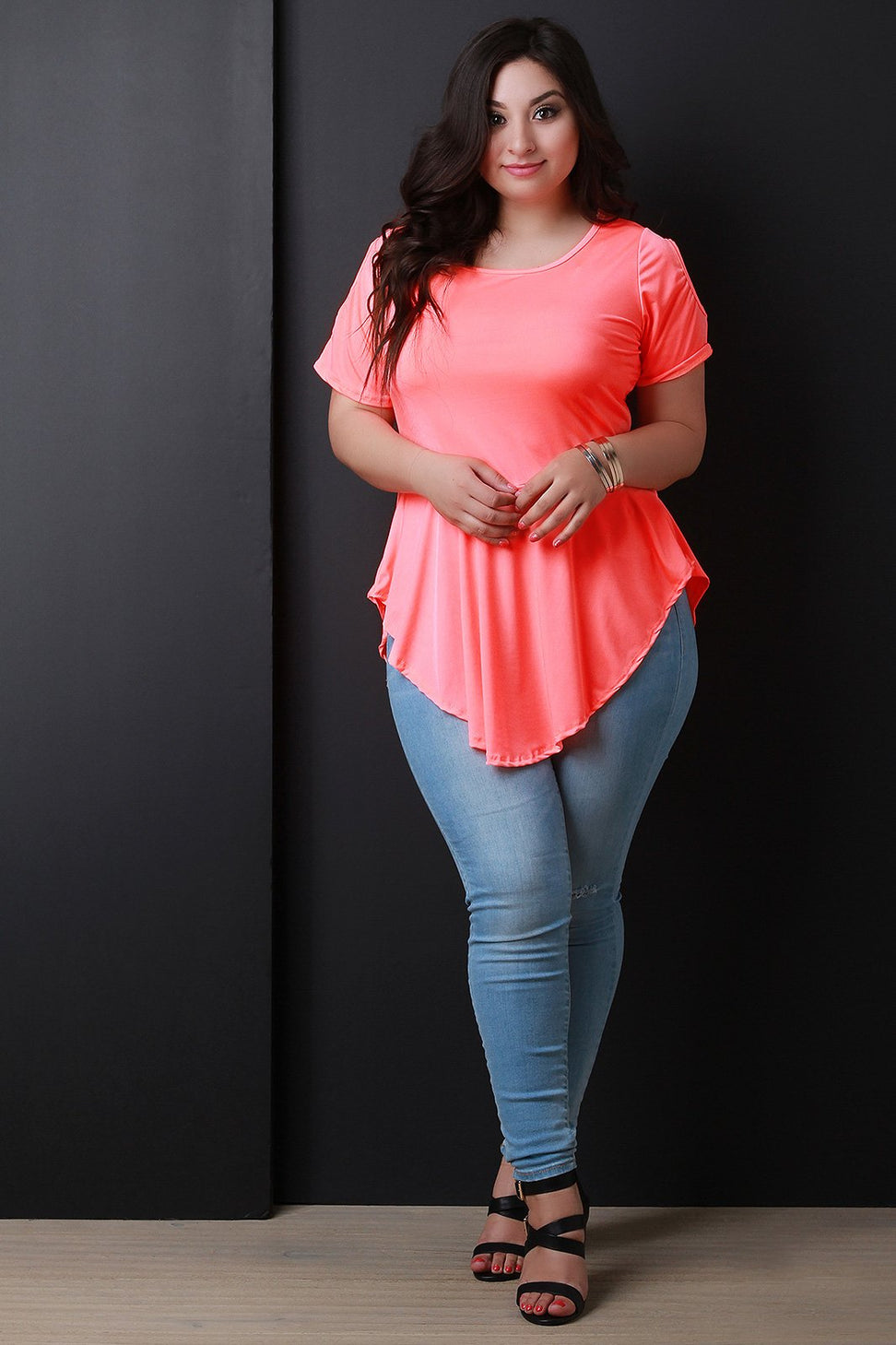 Cold Shoulder Peplum Top