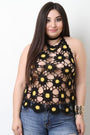 Floral Crochet Sleeveless Halter Top - NoveltyOne