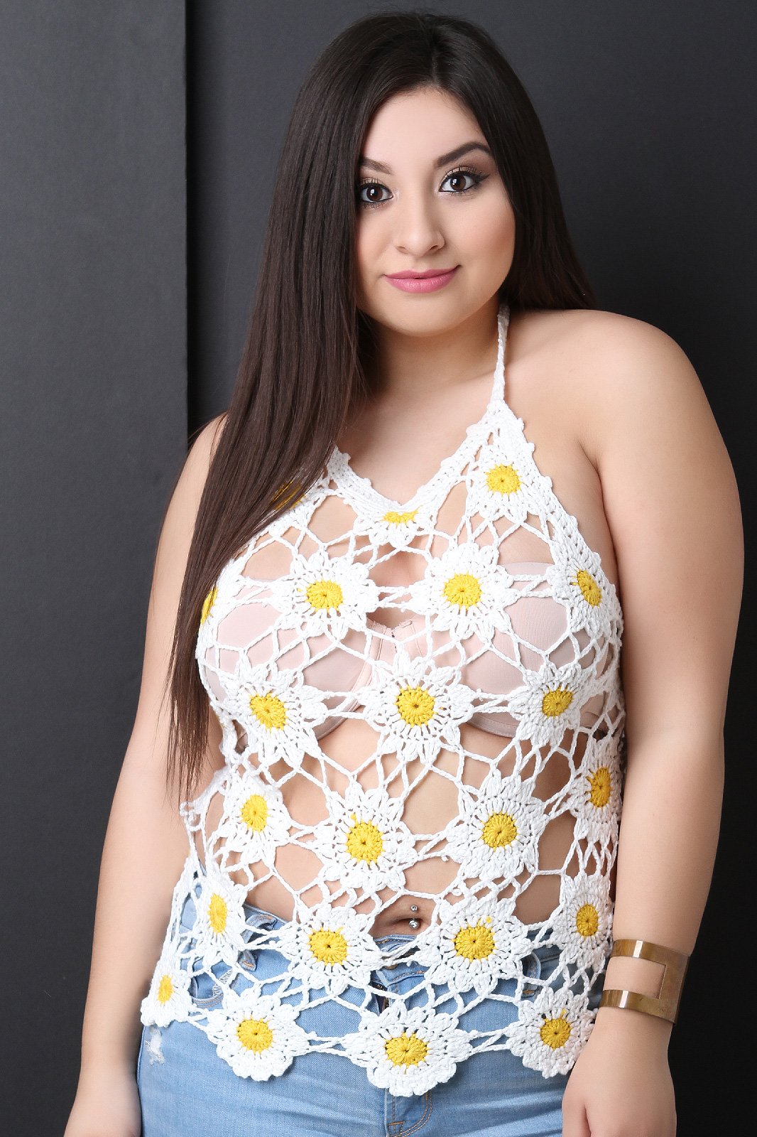 Floral Crochet Sleeveless Halter Top - NoveltyOne