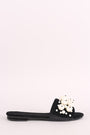 Faux Pearls Velvet Slide Sandals - NoveltyOne