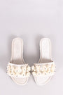 Faux Pearls Velvet Slide Sandals - NoveltyOne