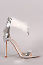 Mirror Metallic Faux Fur Cuff Stiletto Heel