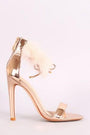 Mirror Metallic Faux Fur Cuff Stiletto Heel