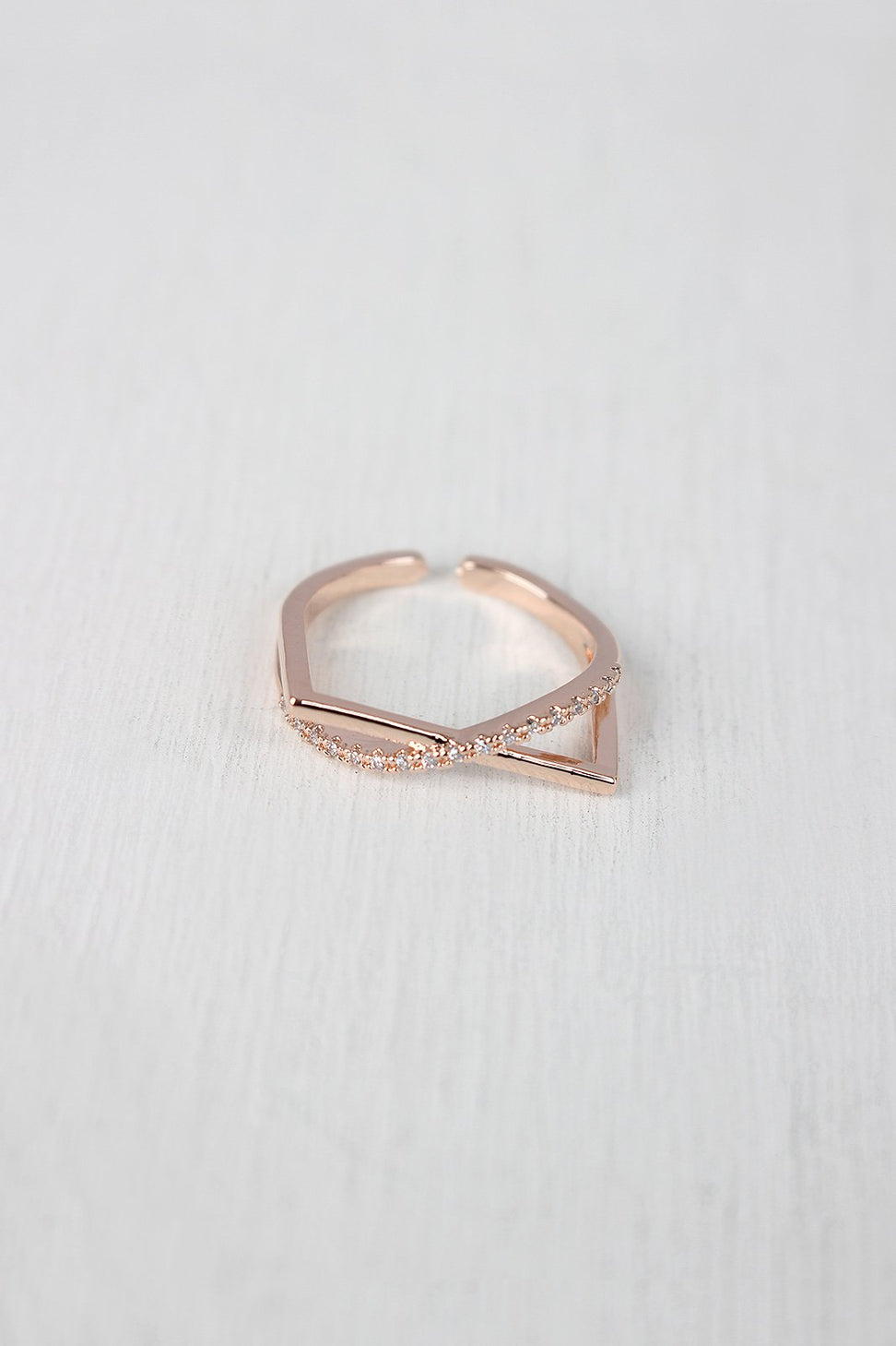 Rhinestone Accent Bar Ring