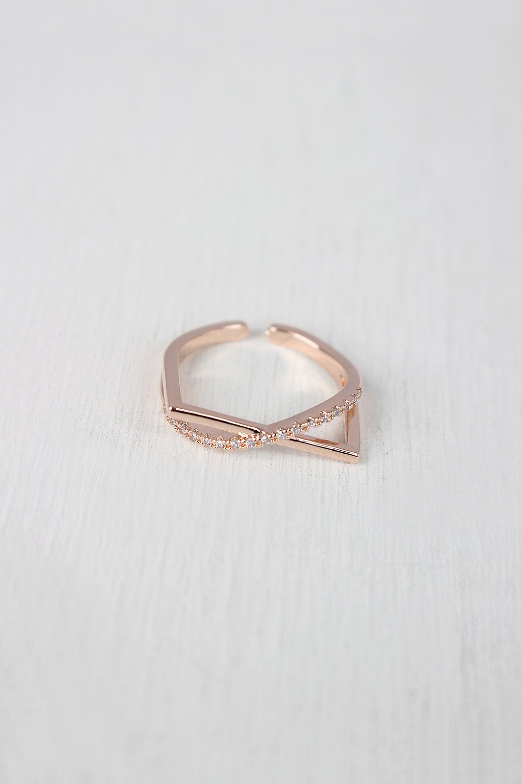 Rhinestone Accent Bar Ring